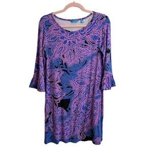 Tori Richard Honolulu Linden Ruffle Sleeve Shift Dress